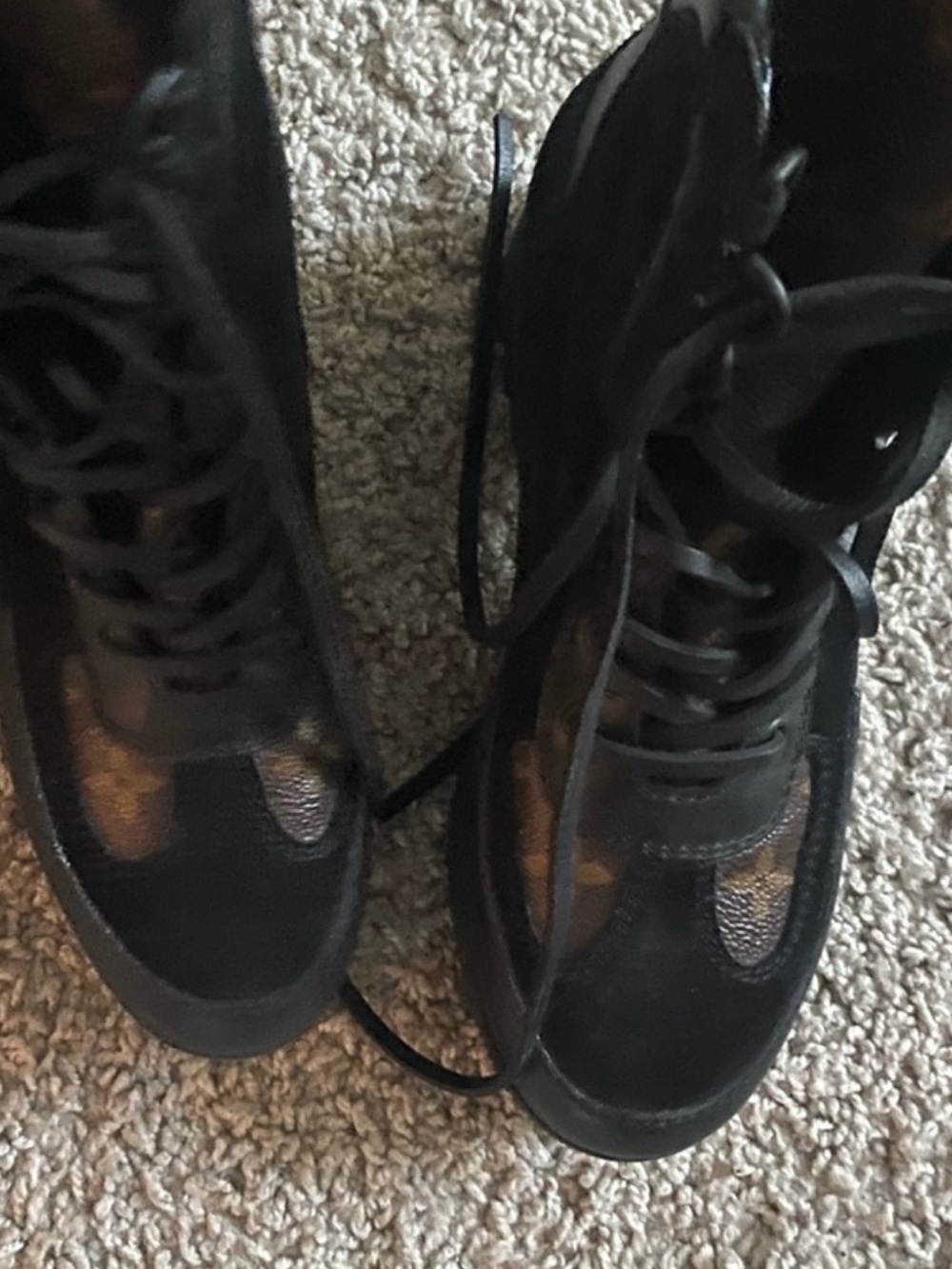 Louis Vuitton Black Lace-Up Women's Boots